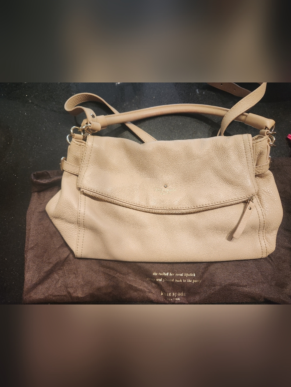 kate spade Beige Pebbled Leather Crossbody Bag - Picture 2 of 5